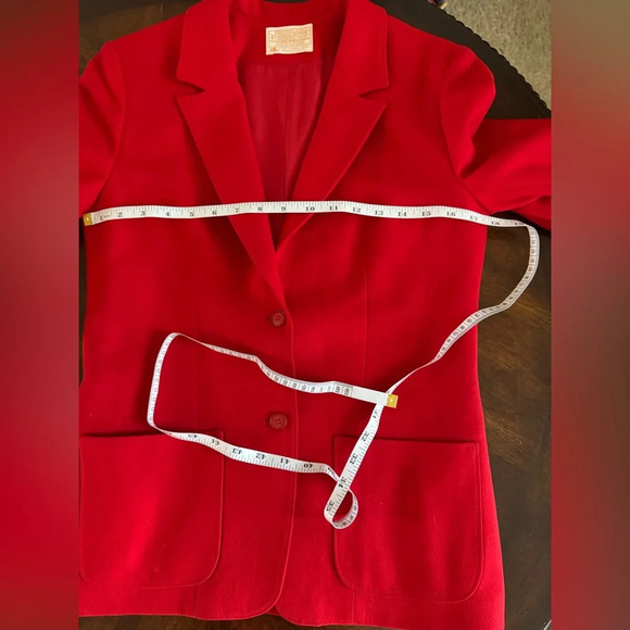 Pendleton Women’s Vintage Pure Virgin Wool Christmas Red Blazer Jacket Size 8 - Picture 5 of 13